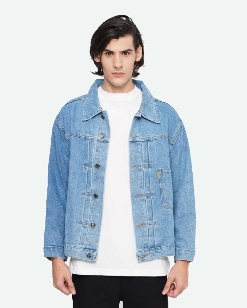 Promo Outerwear Unisex Erigo Denim Jacket Pocket Oeschin Light