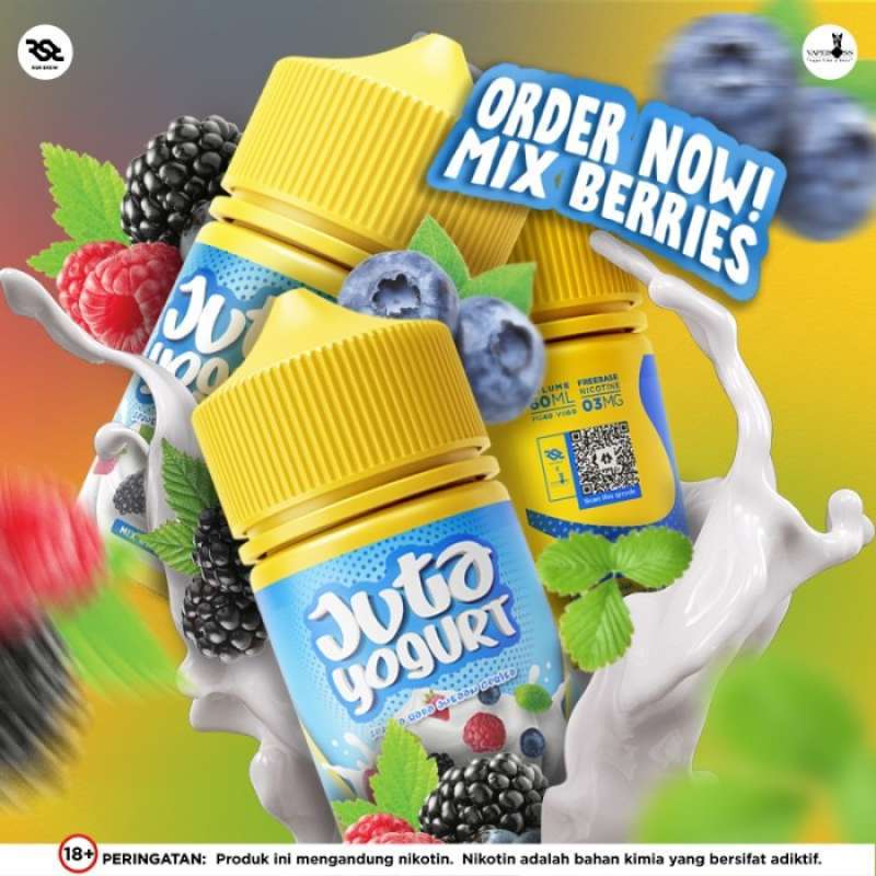 Jual Juta Yogurt Mix Berries 60ml By Rsr Brew X Vape Boss - Liquid Juta -  7mg 60ml Di Seller Vape Indonesia - Sukamanah, Kota Tasikmalaya | Blibli