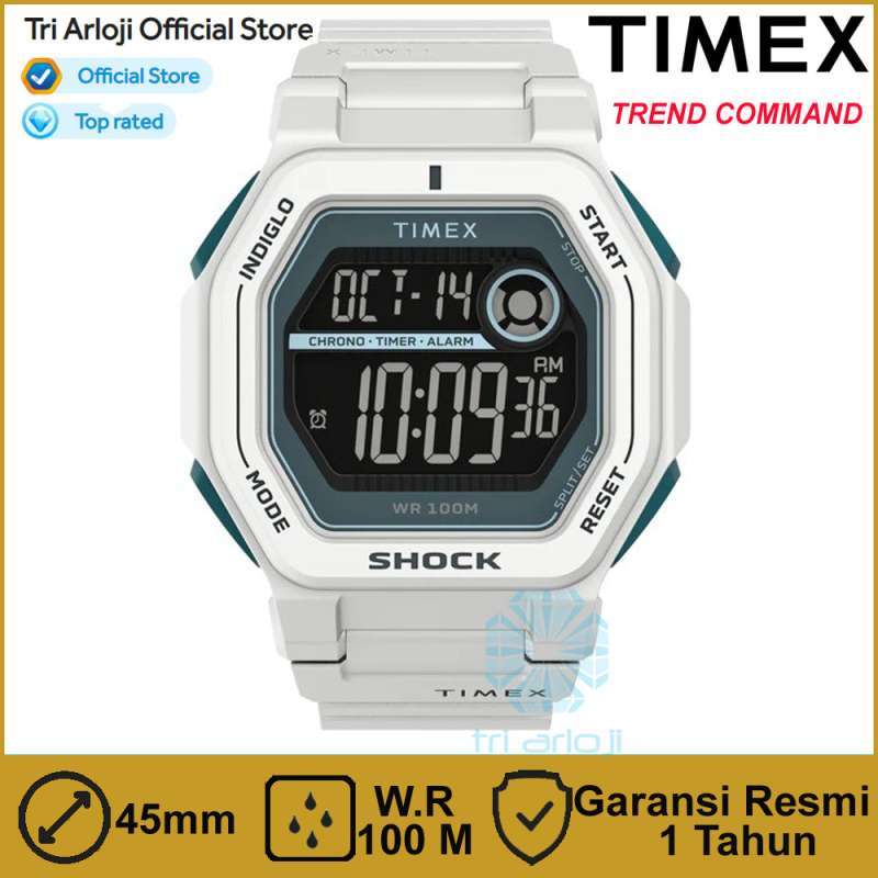 TIMEX TW2V63600 TREND COMMAND Jam Tangan Pria Digital White Rubber