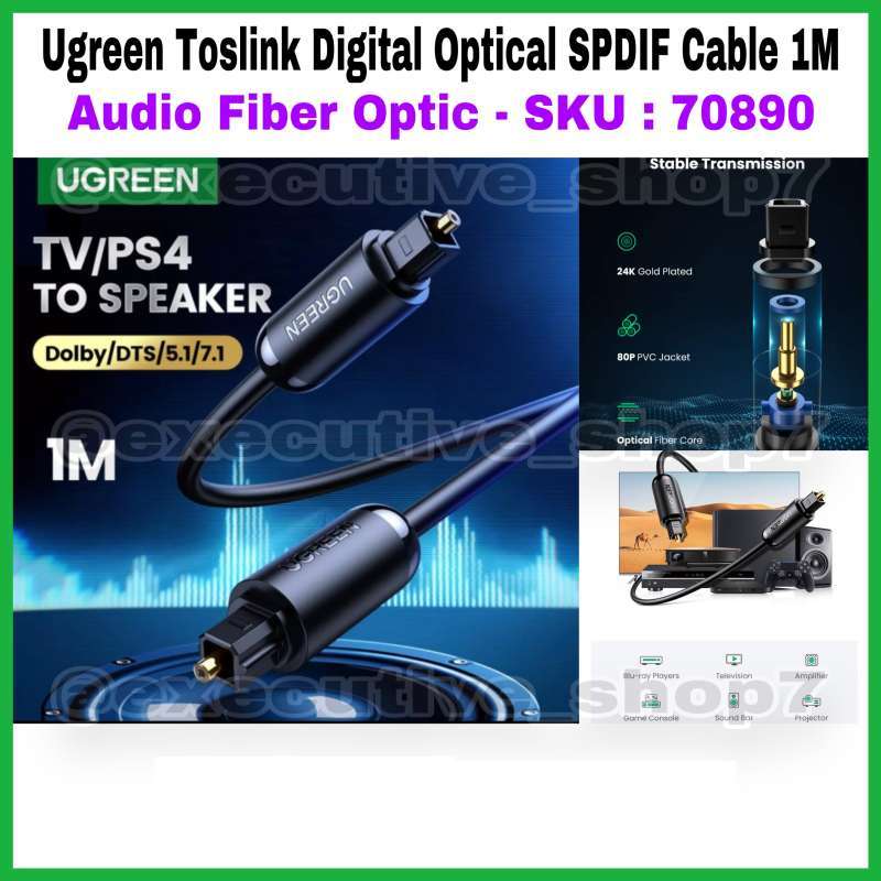 UGREEN 70893 Cable Óptico Toslink spdif De Alta Calidad Para Audio Dig