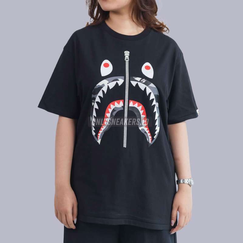 Bape shark black tee discount