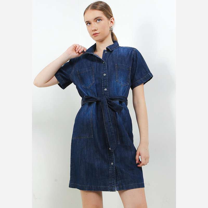 Dress denim wanita online