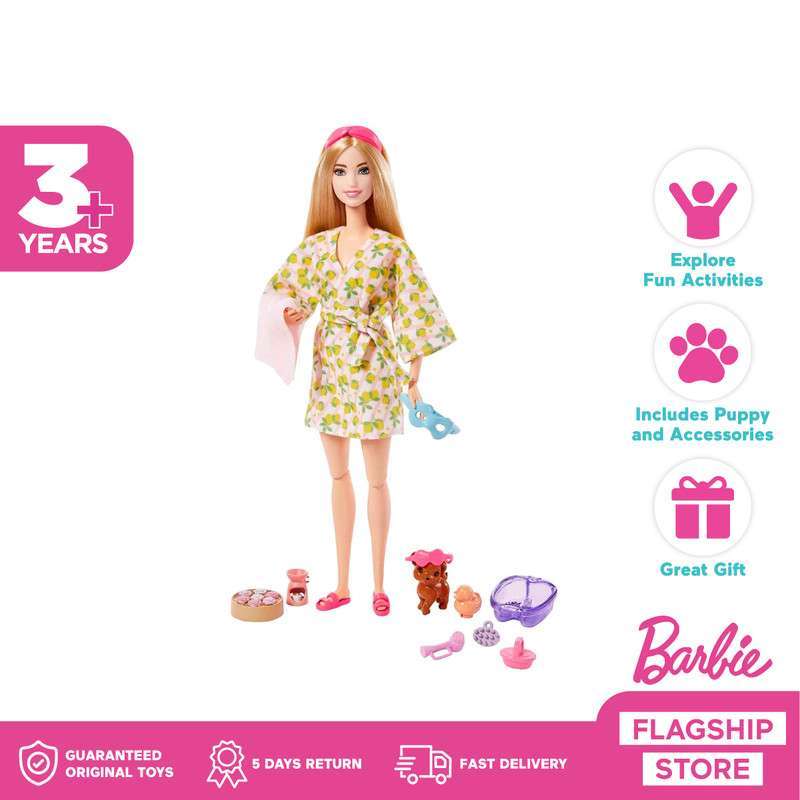 Self Care Barbie Day Spa Barbie Self-Care Posable Doll, Blonde Spa