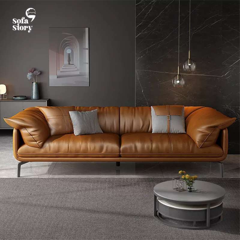 Sofa kulit sales 3 seater