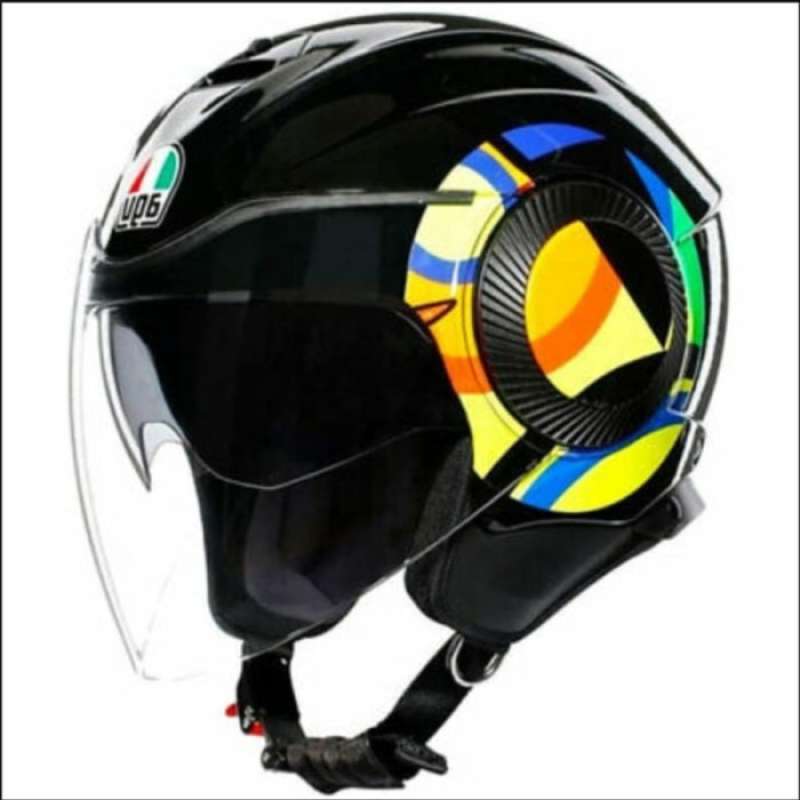Promo Agv Orbyt Rossi Sun And Moon 46 Black Helm Half Face