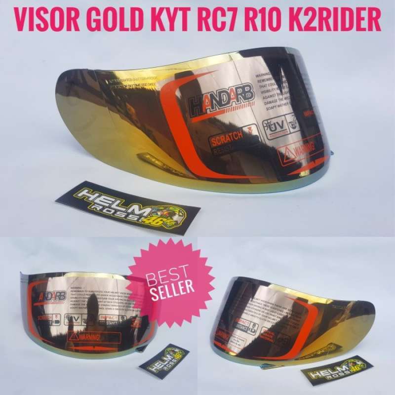 Visor gold cheap kyt r10