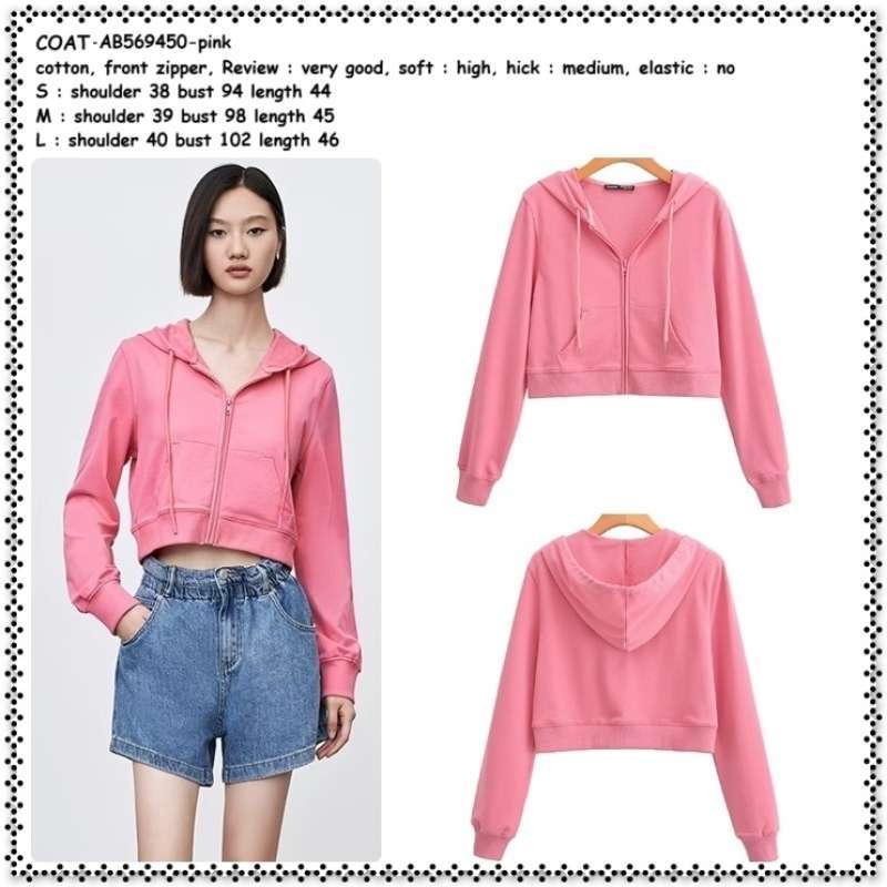 Jaket crop hoodie sale