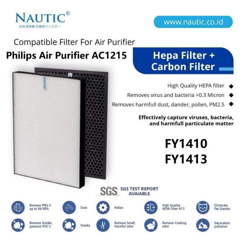 Promo Philips FY141 FY1413 HEPA Filter Replacement AC1215 Diskon
