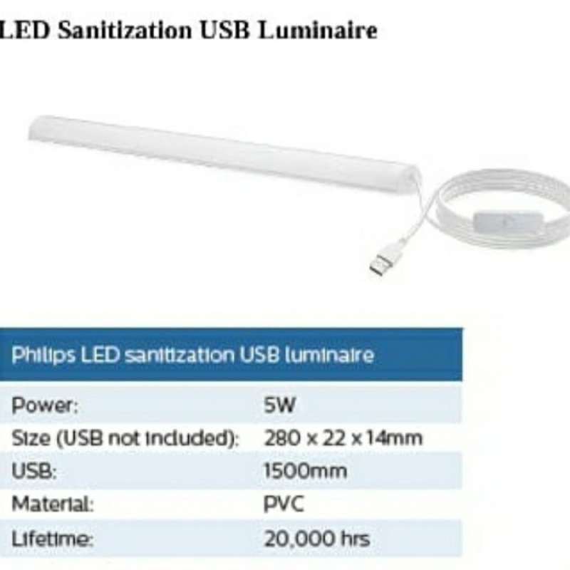 Promo Philips LED Sanitizer Sanitization USB luminaire Diskon 23