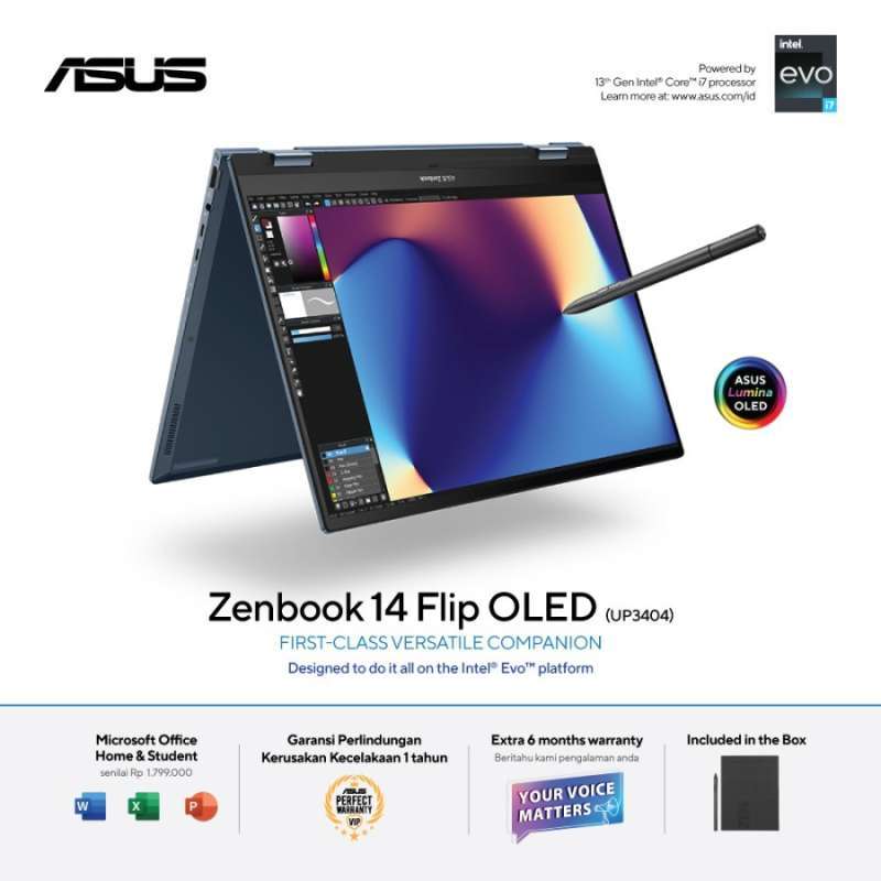 ASUS Zenbook 14 Flip UP3404VA-OLEDS711 BLUE CORE i7-1360P 16GB 1TB SSD
