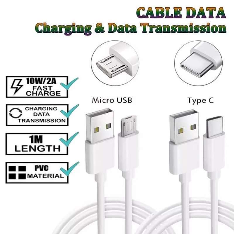 Kabel Data Fast Charging Cas Casan Type C Micro USB Charger HP Android