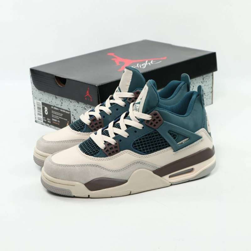 SEPATU NIKE AIR JORDAN 4 RETRO SNORLAX CASTUM KNCW GREY BROWN BLUE