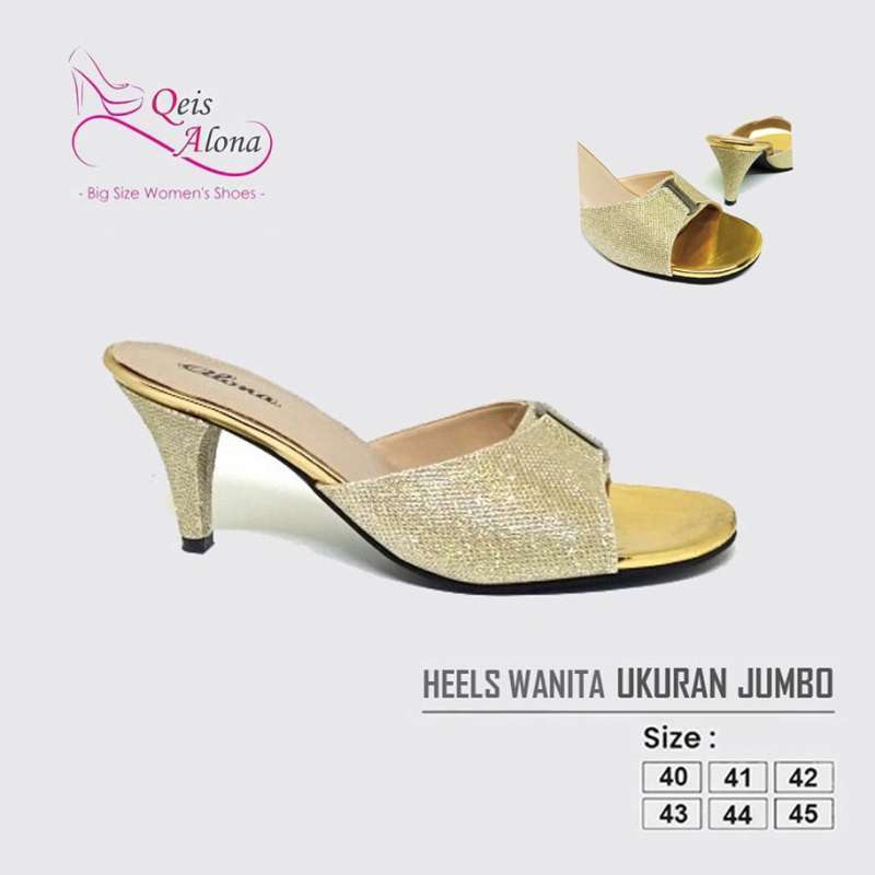 Bossindo Qeisalona Sandal High Heels Wanita Hak 7cm Ukuran Jumbo Big Size  41 42 43 44 45 - Main Image