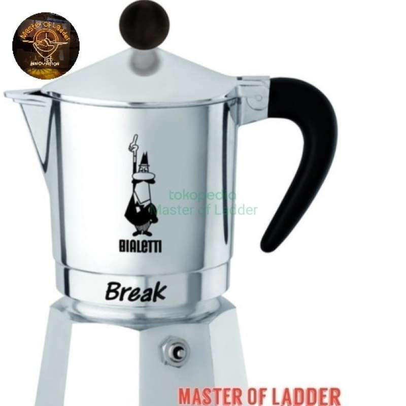 Promo Bialetti Moka Pot Break 6 Cups Black Italy Diskon 23 di