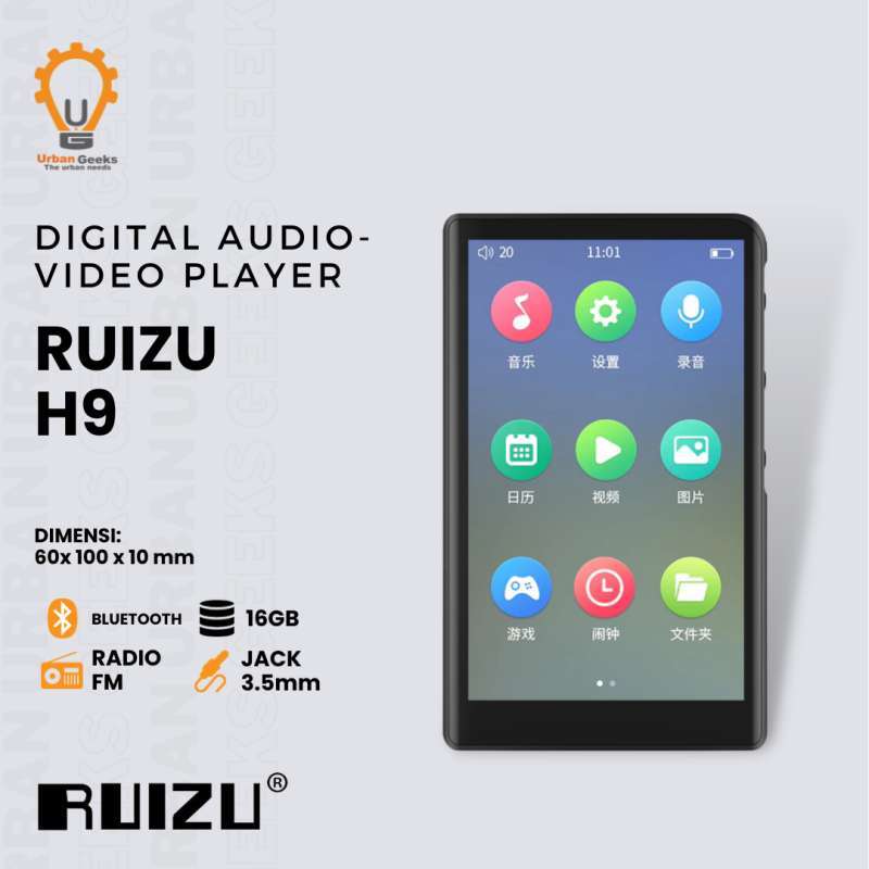 Promo Ruizu Digital Audio Player H9 Bluetooth Hifi Mp4 Touchscreen