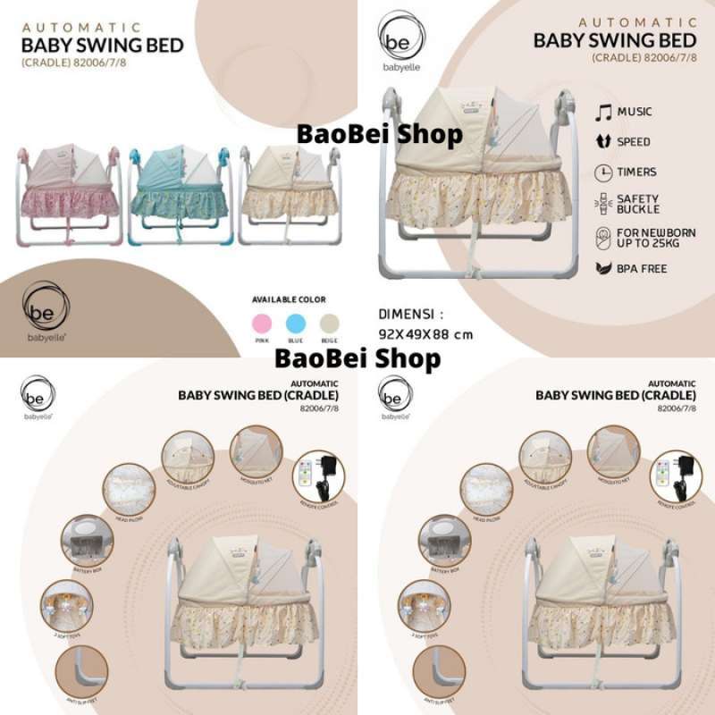 Ayunan Bayi BabyElle Cradling Swing Beige