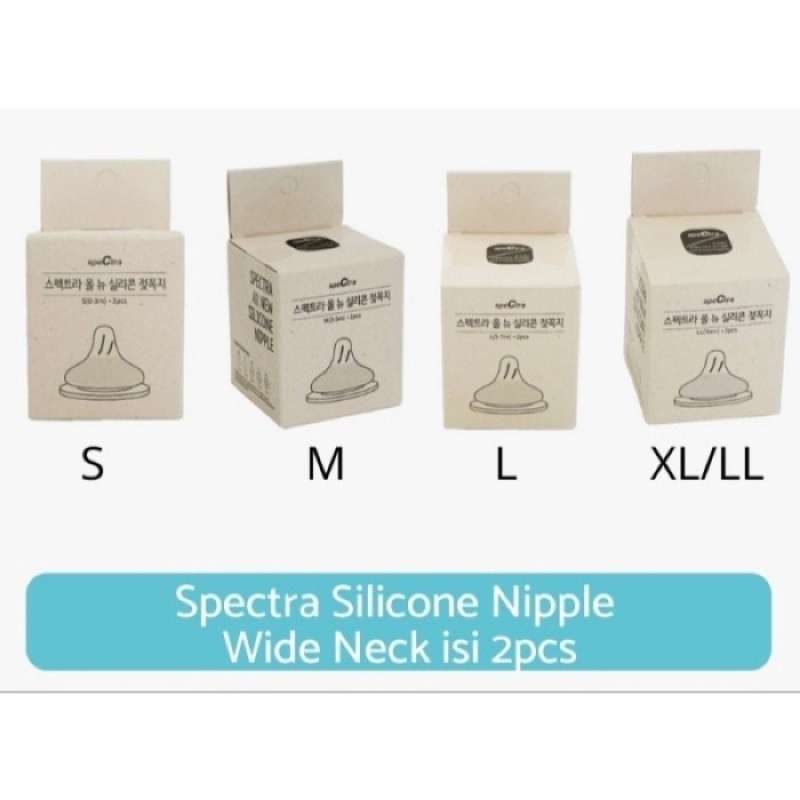 Spectra Wide Neck Nipples / Teats 2pcs (S / M / L / XL size)