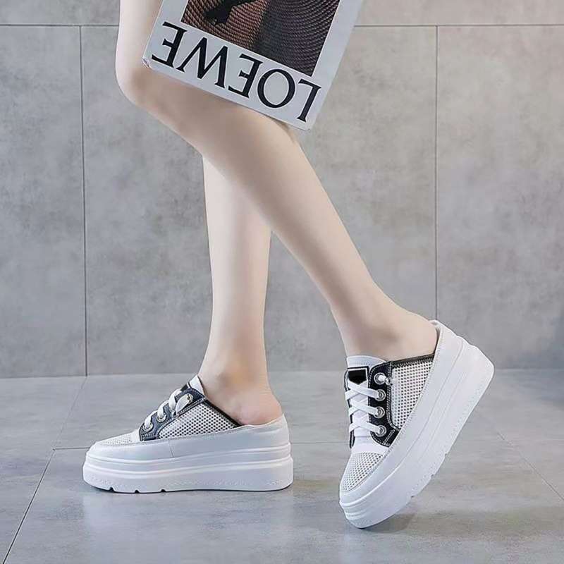 Sepatu DNY Sepatu Sandal Wedges Wanita Sneakers Mules Sendal Spatu Wanita Slip On Perempuan Trendy Import Ala Korea 0046
