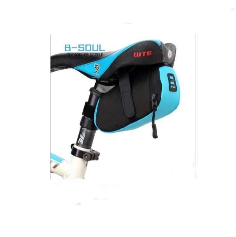 Jual B-soul Tas Sepeda Jok Sadel Bag Waterproof Black Blue Di