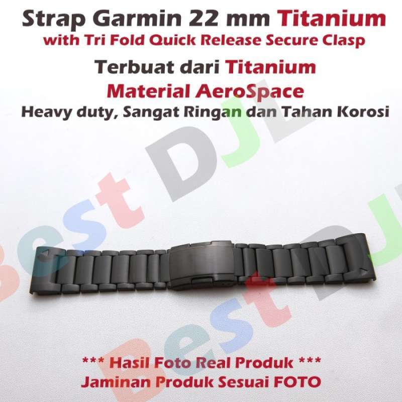 Jual Strap TITANIUM Garmin Quickfit 22 Fenix 5 6 FR935 945