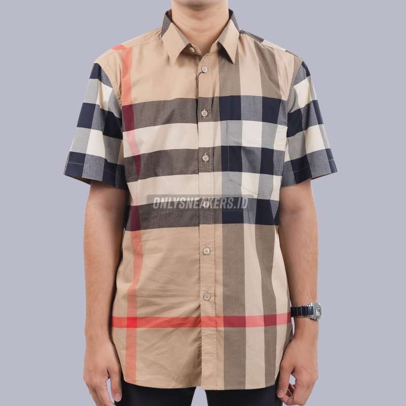 BURBERRY SOMERTON CASUAL SHORT SLEEVE SHIRT ARCHIV 100 AUTHENTIC
