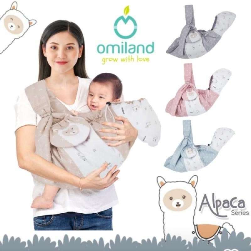 Omiland Gendongan Samping Bayi Newborn 3in1 Alpaca Series Grey