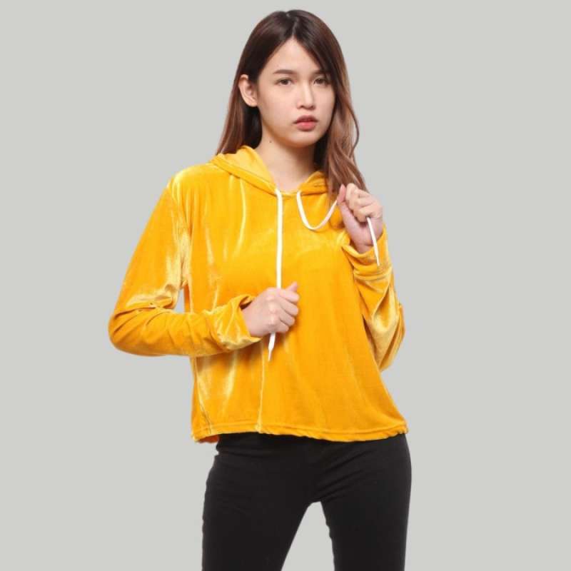 Jual Monellina SWANI Baju Sweater Hoodie Crop Murah Wanita