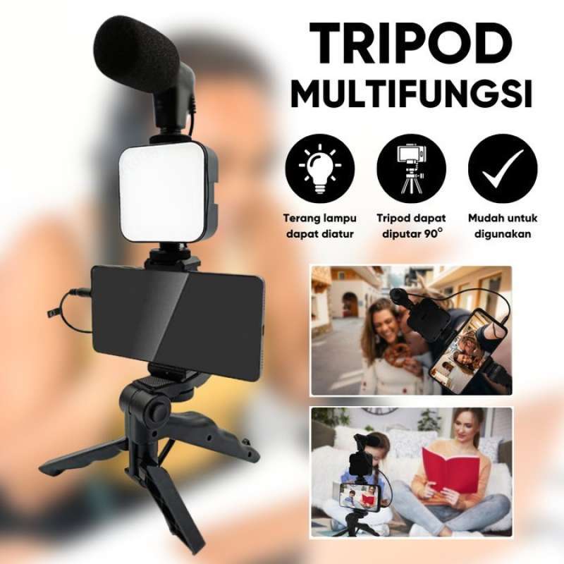 Jual Vlogging KIT Paket Vlog AY49 LED Video Light Phone Holder Tripod di  Seller Wellmart Premier - Cengkareng Timur, Kota Jakarta Barat | Blibli