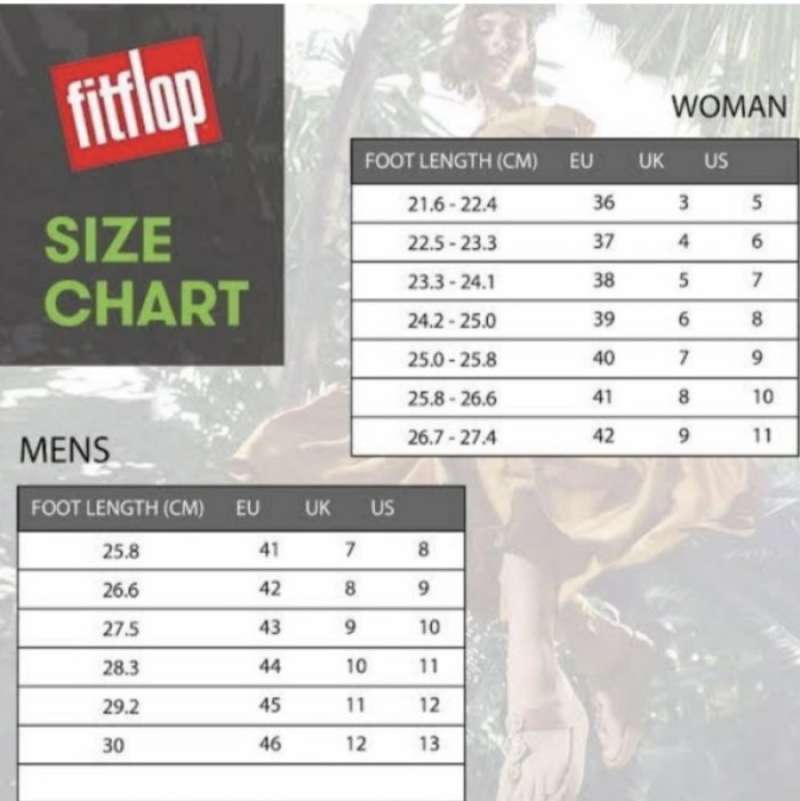 Fitflops size chart discount