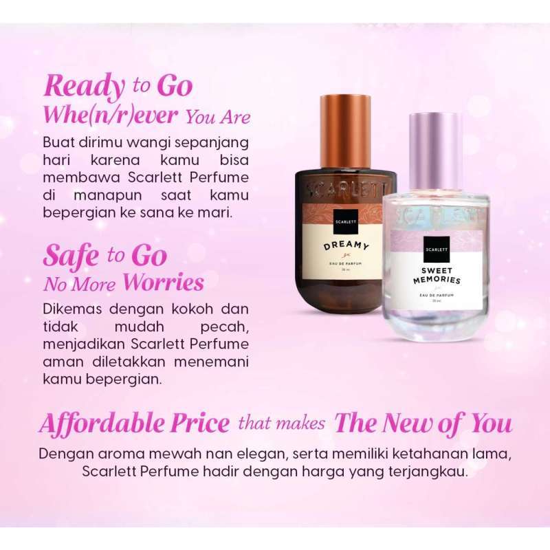 Scarlett Whitening Eau De Parfum Bundle Sweet Memories Dreamy