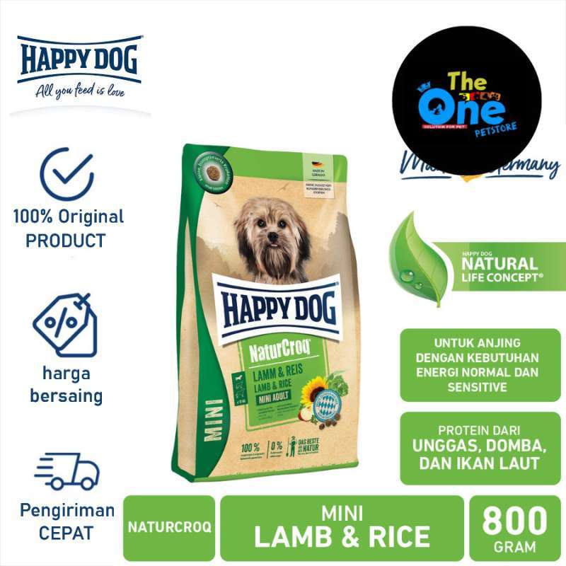 Jual Makanan Anjing Dewasa Happy Dog Mini Naturcroq Adult Lamb