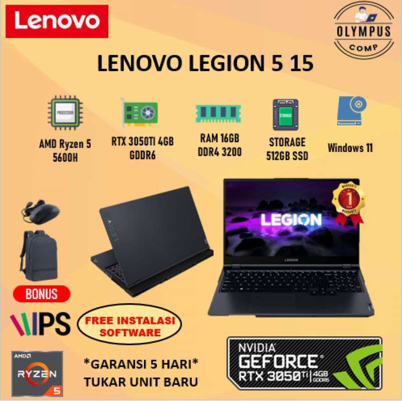 Promo Lenovo Legion 5 17 GTX 1650 Ryzen 5 5600H 16GB 1TB 256SSD