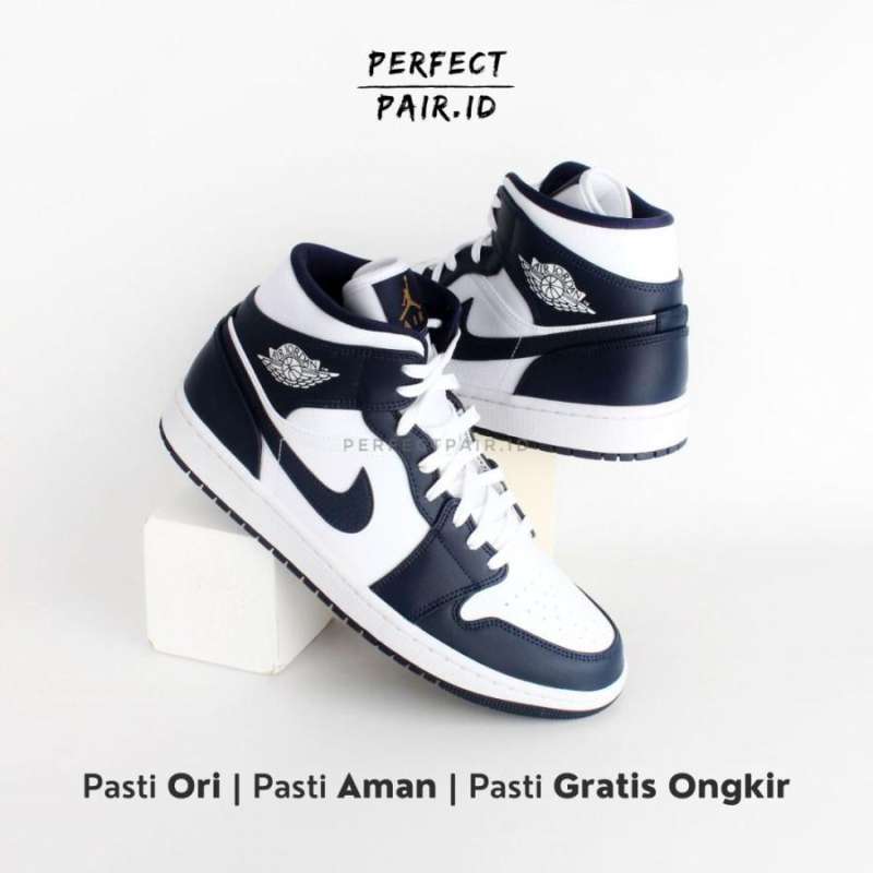 Jual Air Jordan Mid Obsidian Gold 100% Original Bnib Di Seller