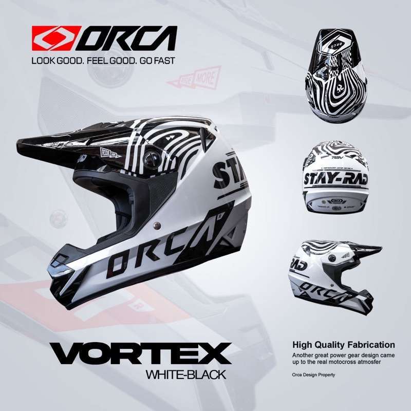 Promo Helm Rsv Orca Vortex White black Glossy Terbaru Diskon 17