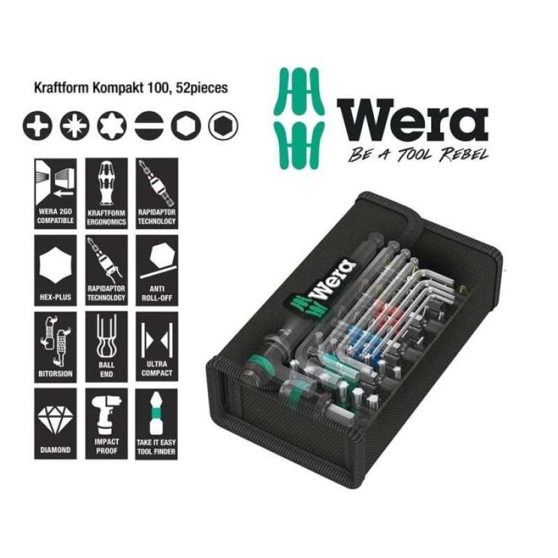 Tool kit Wera Tools Kraftform Kompakt 100 - 05057460001