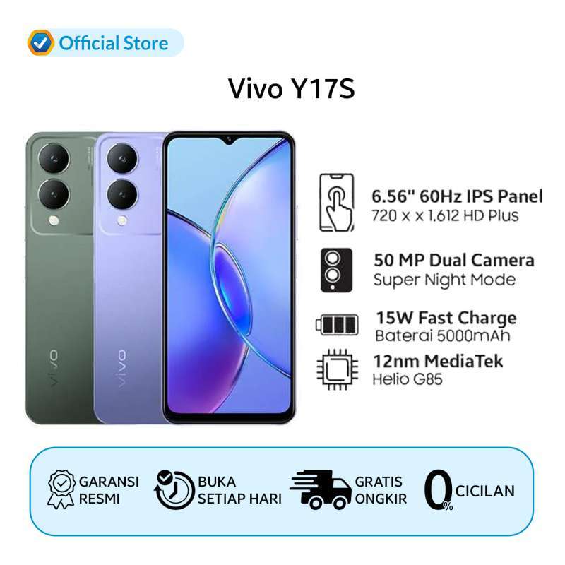 Promo Vivo Y17s [6GB/128GB] [4GB/64GB] Garansi Resmi - 6/128GB Green Diskon  13% di Seller Ultraphone - Cideng, Kota Jakarta Pusat
