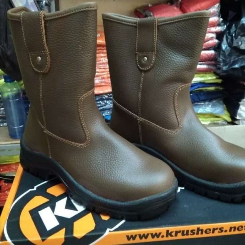 sepatu safety safety shoes krusher texas brown black Cokelat 38 BERKUALITAS