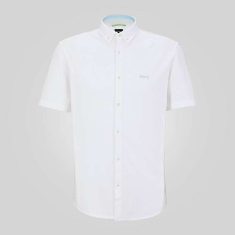 Jual Hugo Boss Biadia_r Short Sleeves Shirt White Blue 100