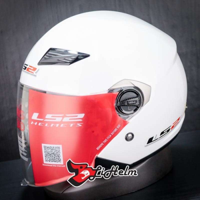 Promo HELM LS2 OF569 SCAPE SINGLE MONO SOLID WHITE HALF FACE