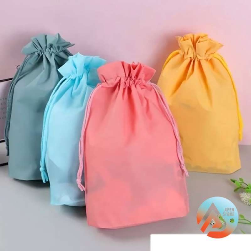Tas Serut Pouch Bag Premium Drawstring Packaging Makeup Pastel