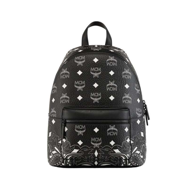 MCM Medium Stark Backpack in Bandana Visetos Black