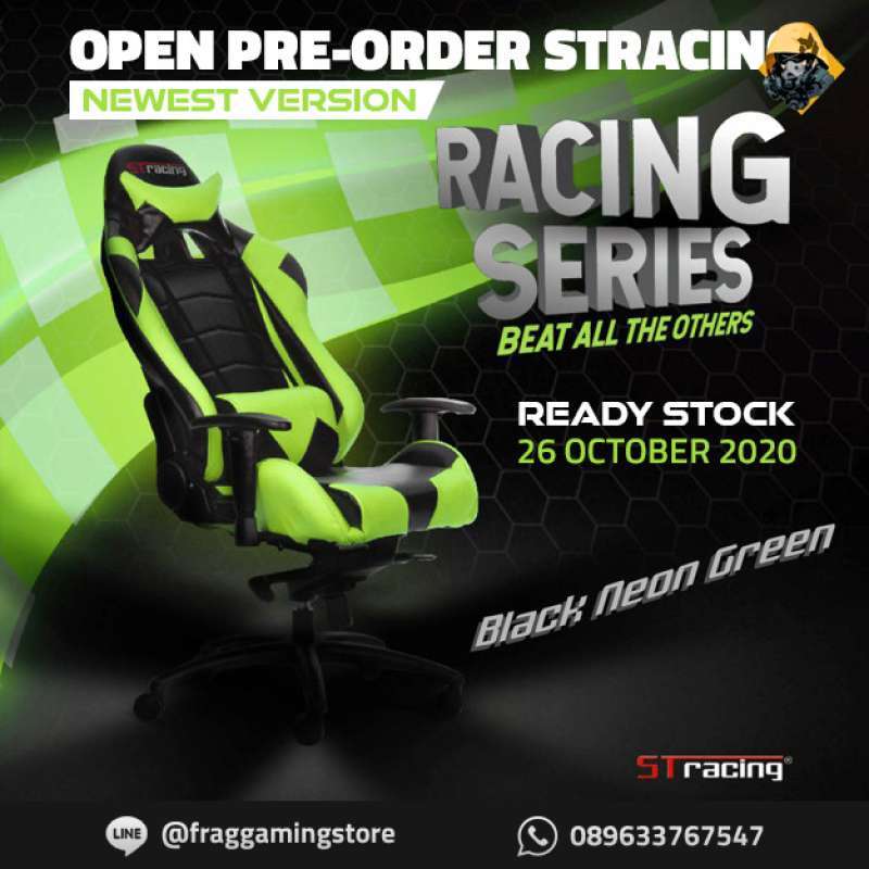 Diskon Stracing St Racing Black Neon Green Gaming Chair Kursi Gaming Promo