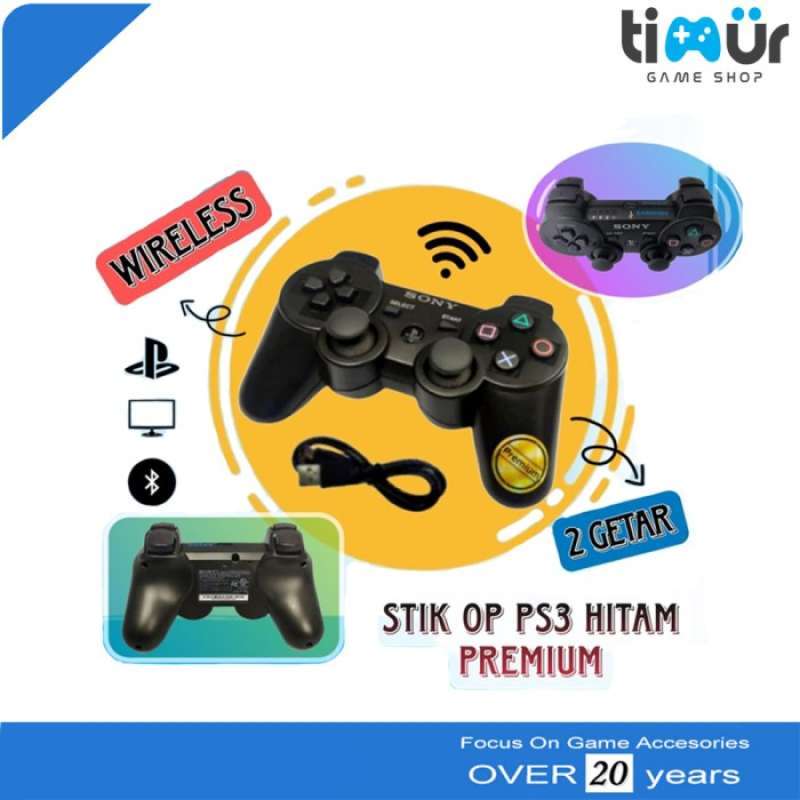 Promo STIK STICK CONTROLLER PS3 DS3 PABRIK OP HITAM PREMIUM PLUS