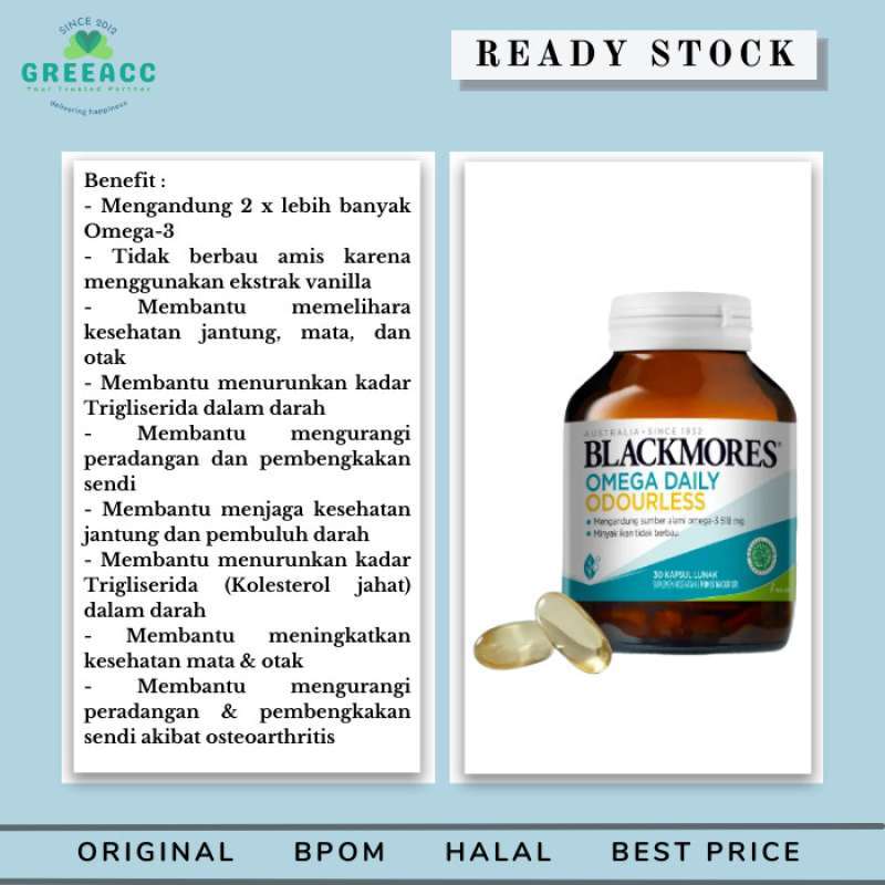 Promo Blackmores Omega Daily Odourless isi 30 softgel Diskon 33