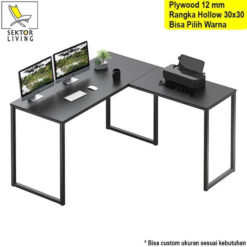 Meja komputer l store shape
