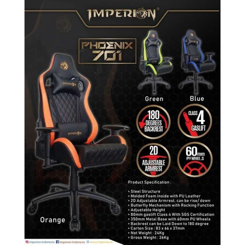 Jual Kursi Gaming Imperion Phoenix 701 Gaming Chair KHUSUS MEDAN