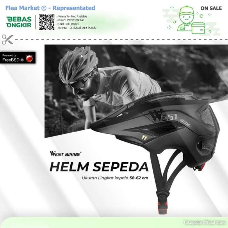 Promo West Biking Helm Sepeda Cycling Helmet Trail Xc Mtb Baru