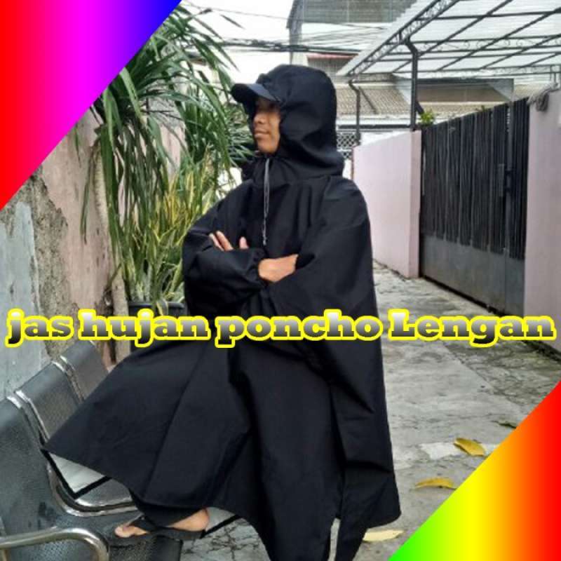 Jual Raincoat Jas Hujan Ponco Lengan Bahan Parasut Baloon Premium Hitam Di Seller Jwshop Meruya Selatan udik Kota Jakarta Barat Blibli