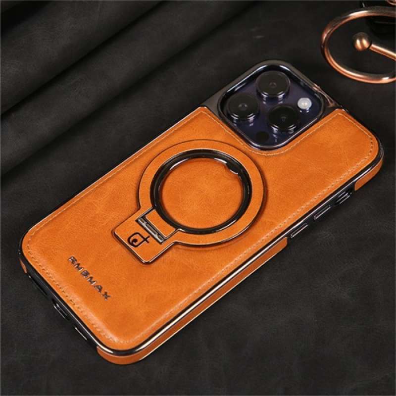 IPHONE 12 PRO Magsafe stand Leather Back Case Cover Kulit Soft Case Premium