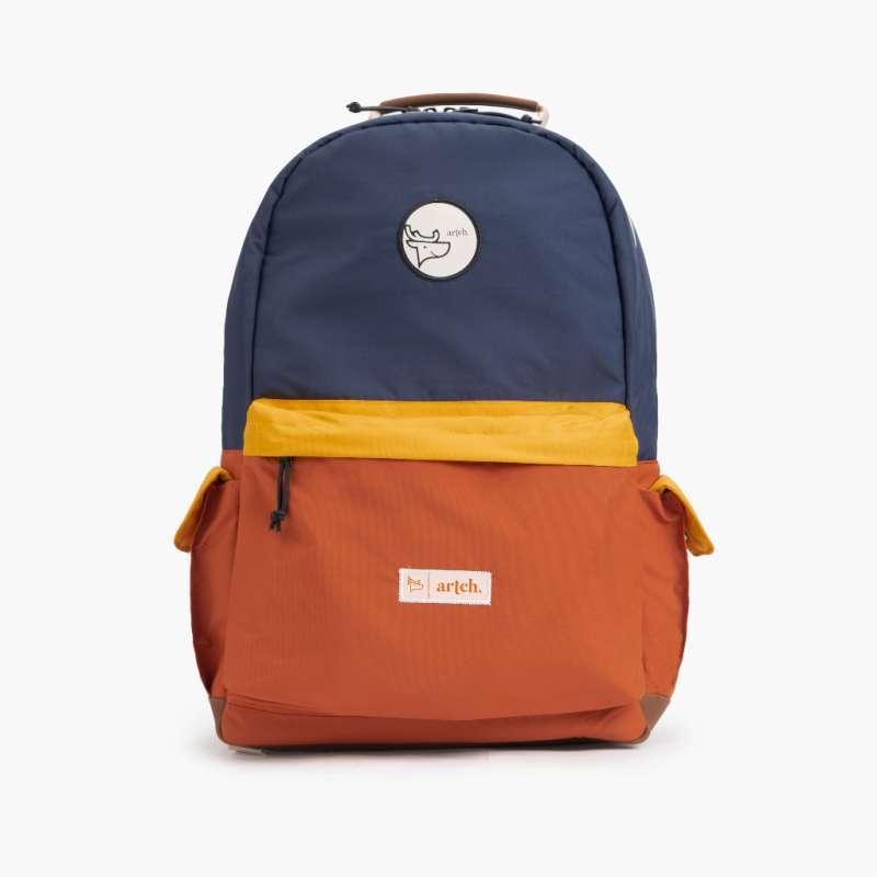SPV ARTCH Back To School Navy Orange Backpack Ransel Tas Punggung